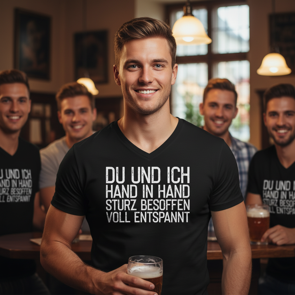 Du und ich Hand in Hand - Herren V-Neck Shirt