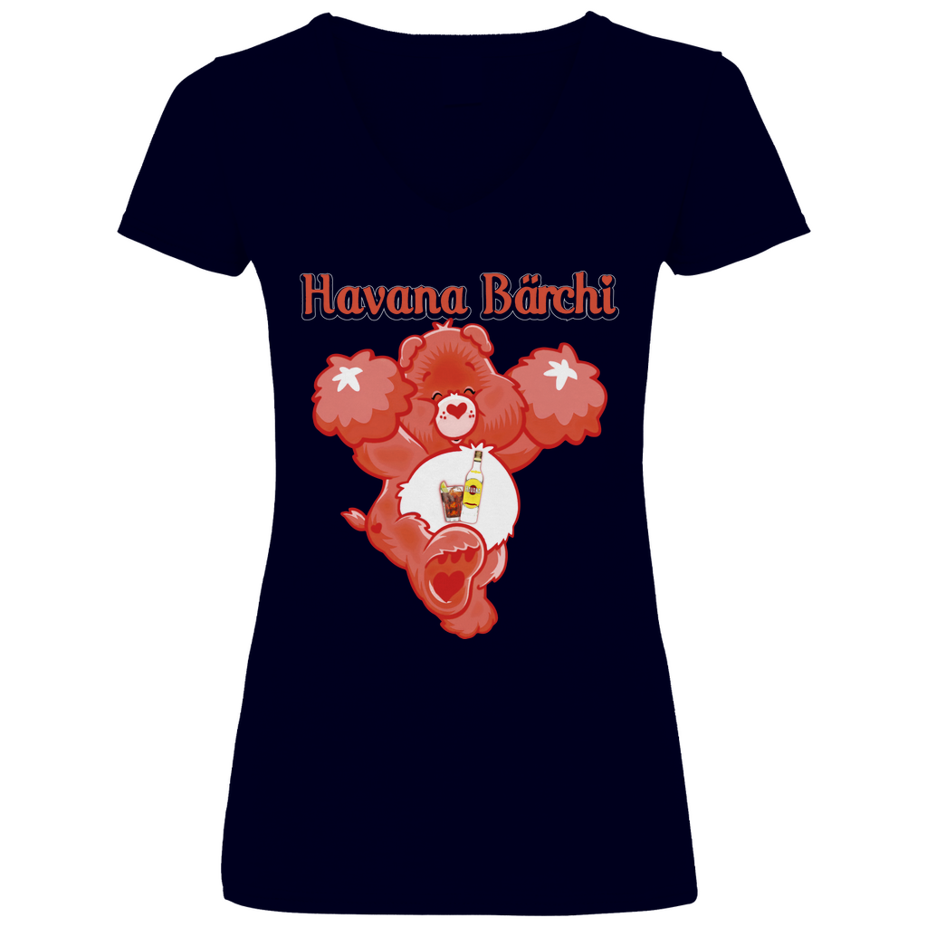 Havana Bärchi - Glücksbärchi - V-Neck Damenshirt Deep Navy
