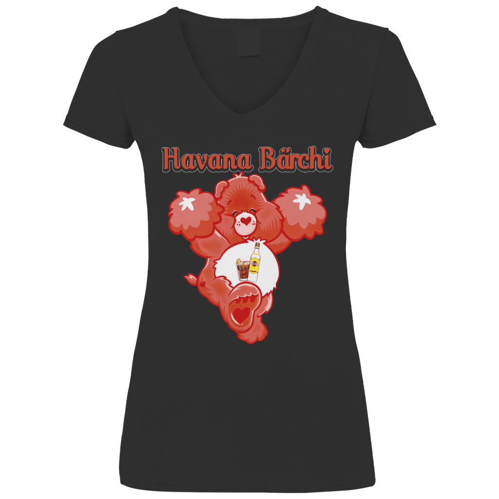 Havana Bärchi - Glücksbärchi - V-Neck Damenshirt Black