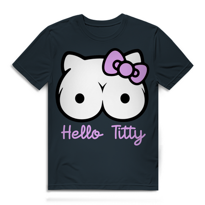 Hello Kitty Titty - Herren Premium Bio T-Shirt Dark Grey Solid