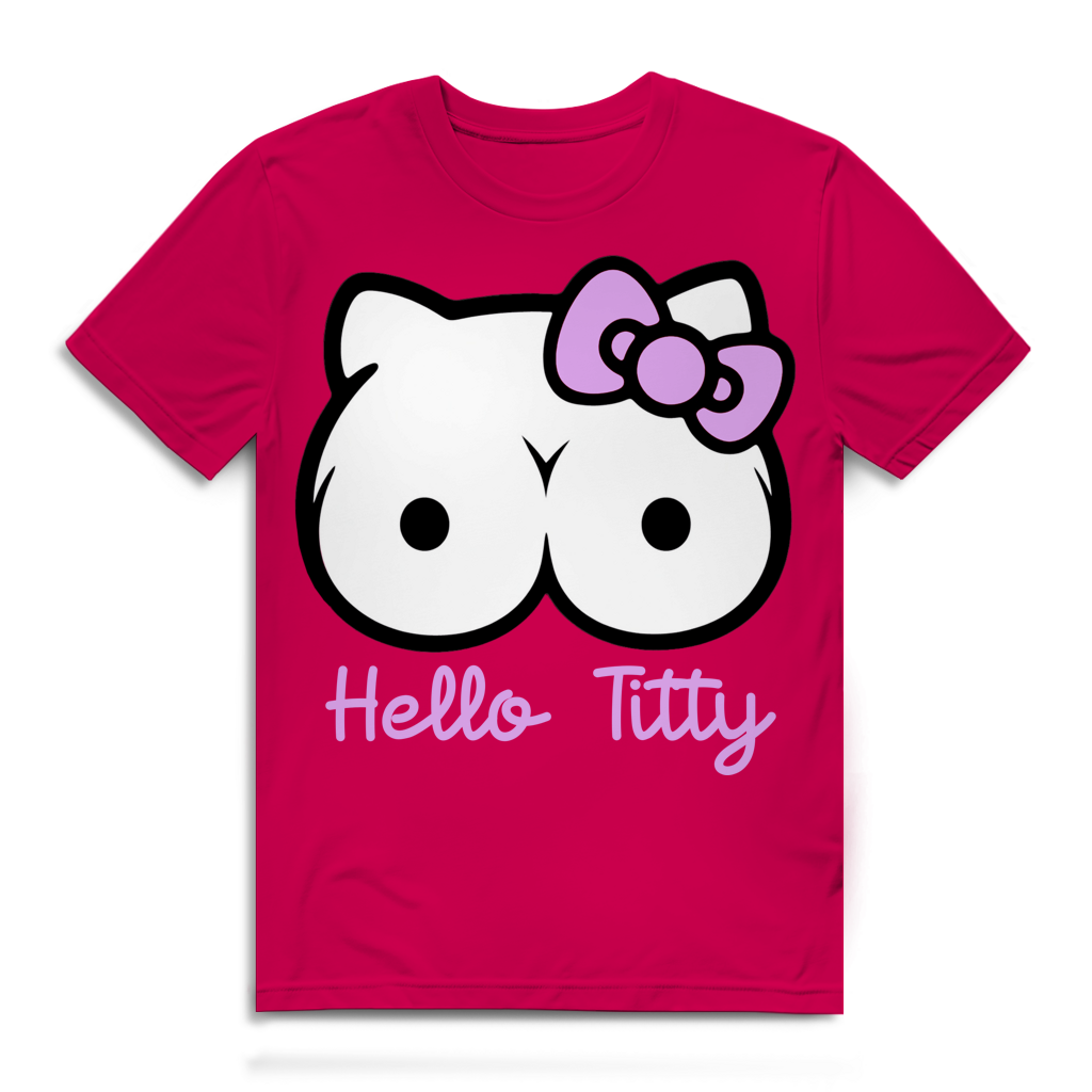 Hello Kitty Titty - Herren Premium Bio T-Shirt Fuchsia