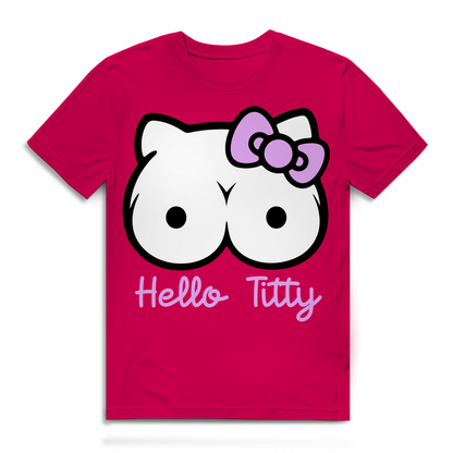 Hello Kitty Titty - Herren Premium Bio T-Shirt Fuchsia
