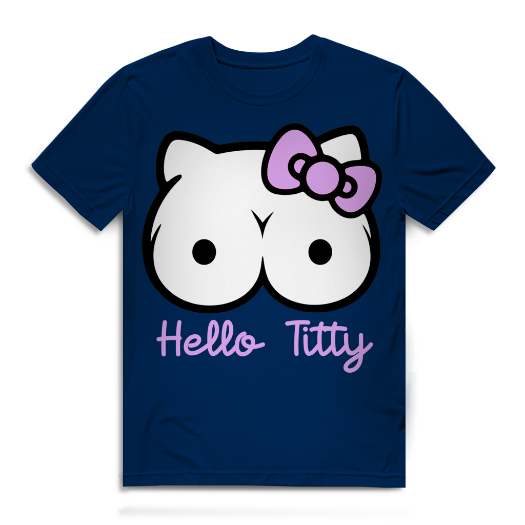 Hello Kitty Titty - Herren Premium Bio T-Shirt Navy