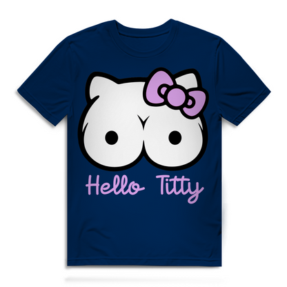 Hello Kitty Titty - Herren Premium Bio T-Shirt Navy