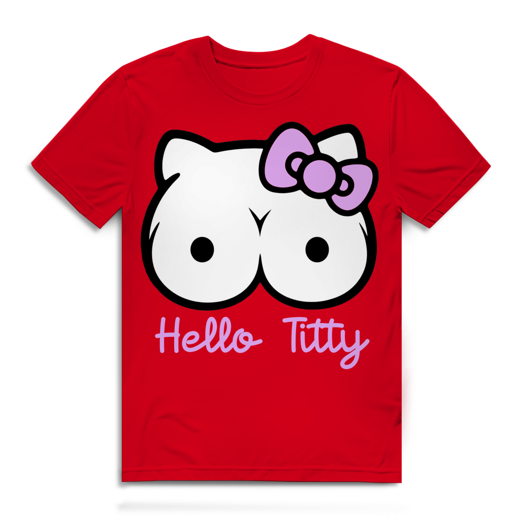 Hello Kitty Titty - Herren Premium Bio T-Shirt Red