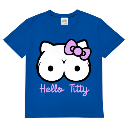 Hello Kitty Titty - Herren V-Neck T-Shirt Royal Blue