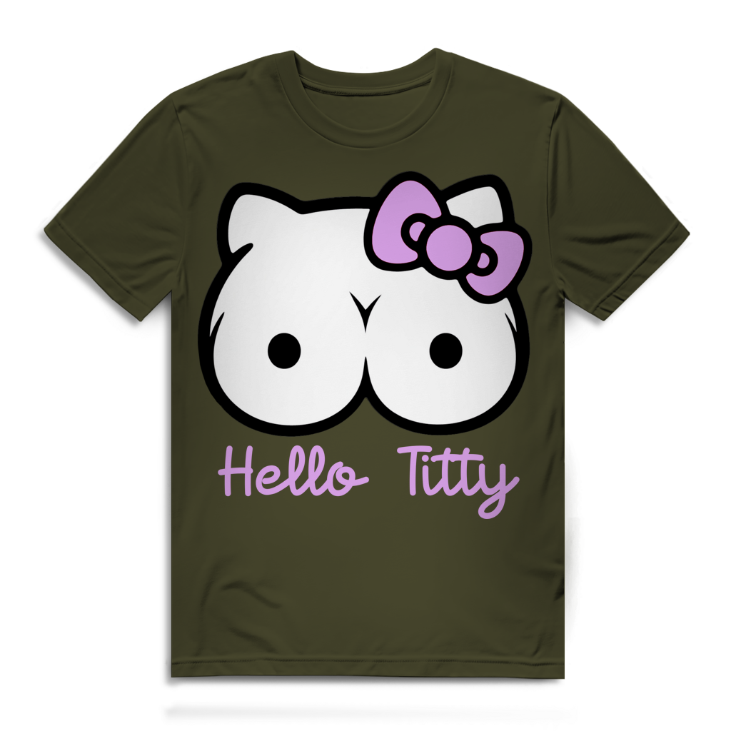 Hello Kitty Titty - Herren Premium Bio T-Shirt Khaki