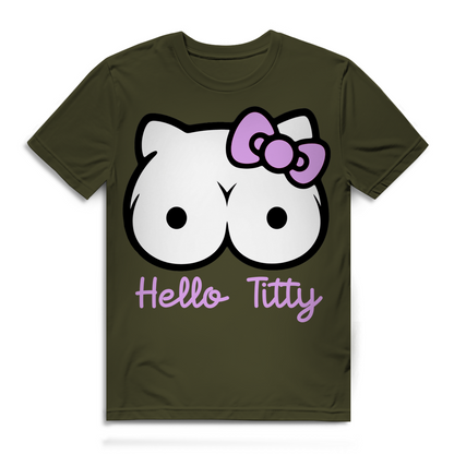 Hello Kitty Titty - Herren Premium Bio T-Shirt Khaki