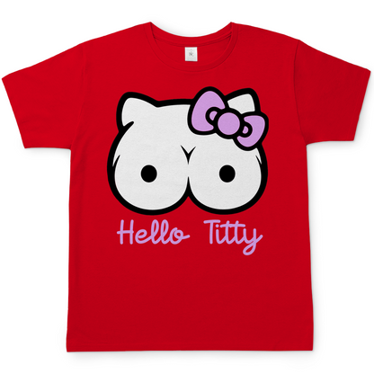 Hello Kitty Titty - Herren T-Shirt Red