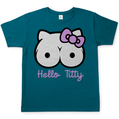 Hello Kitty Titty - Herren T-Shirt Diva Blue