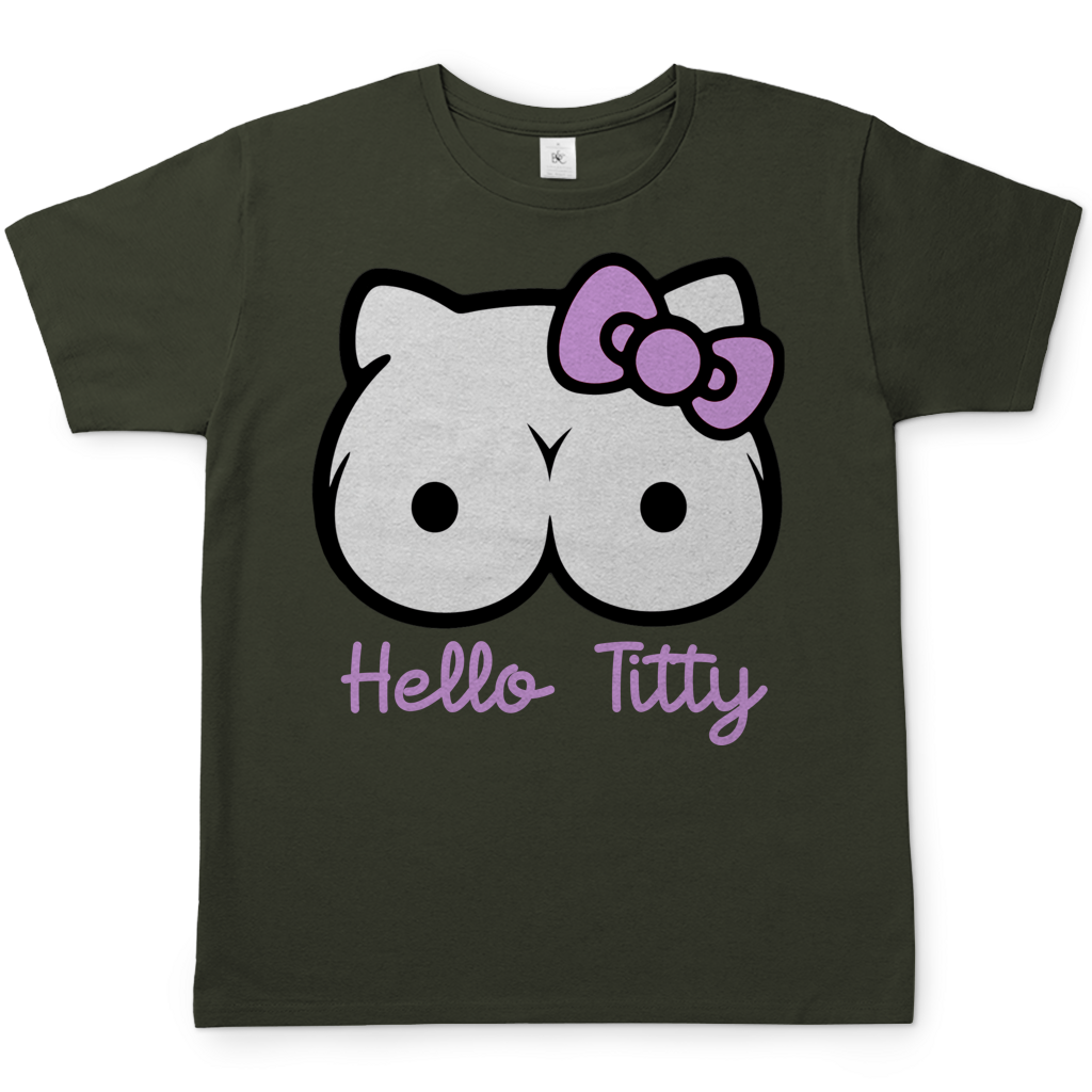Hello Kitty Titty - Herren T-Shirt Urban Khaki