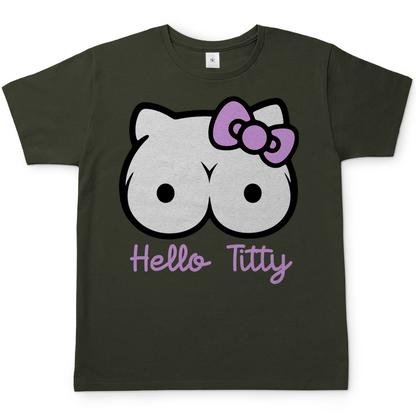 Hello Kitty Titty - Herren T-Shirt Urban Khaki