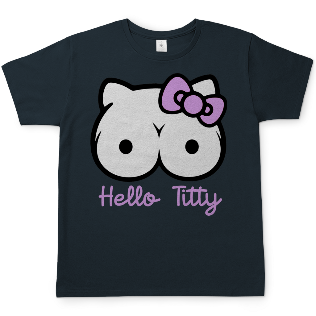Hello Kitty Titty - Herren T-Shirt Dark Grey Solid