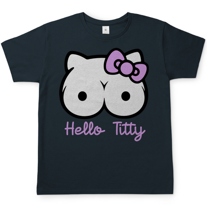 Hello Kitty Titty - Herren T-Shirt Dark Grey Solid