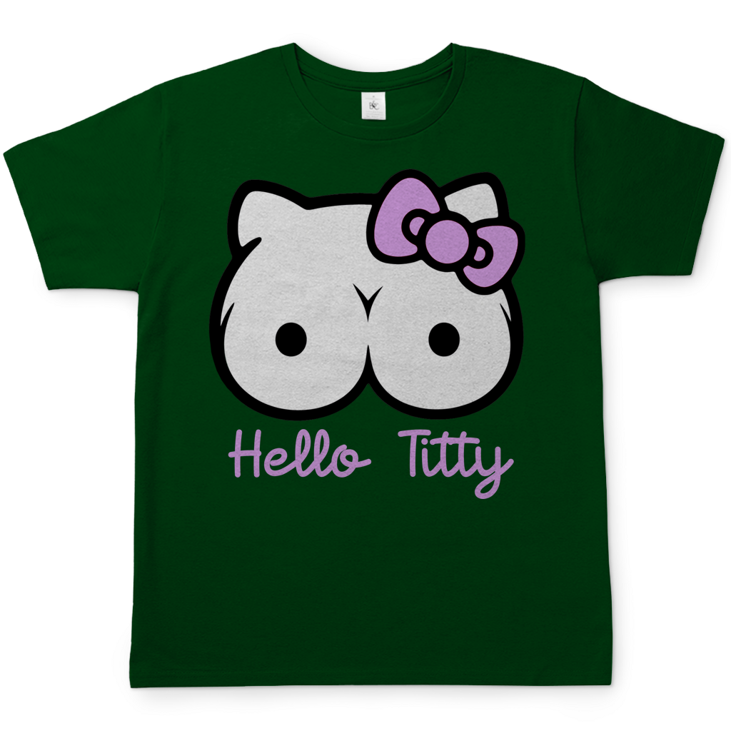 Hello Kitty Titty - Herren T-Shirt Bottle Green