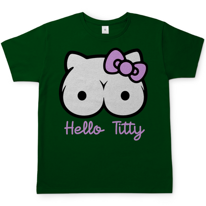 Hello Kitty Titty - Herren T-Shirt Bottle Green