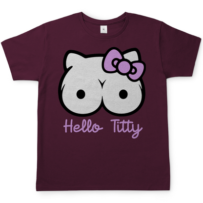 Hello Kitty Titty - Herren T-Shirt Burgundy