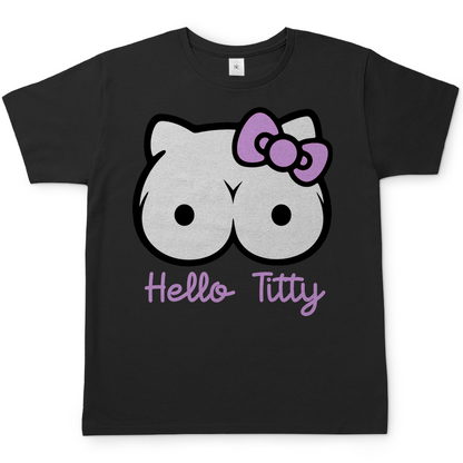 Hello Kitty Titty - Herren T-Shirt Black