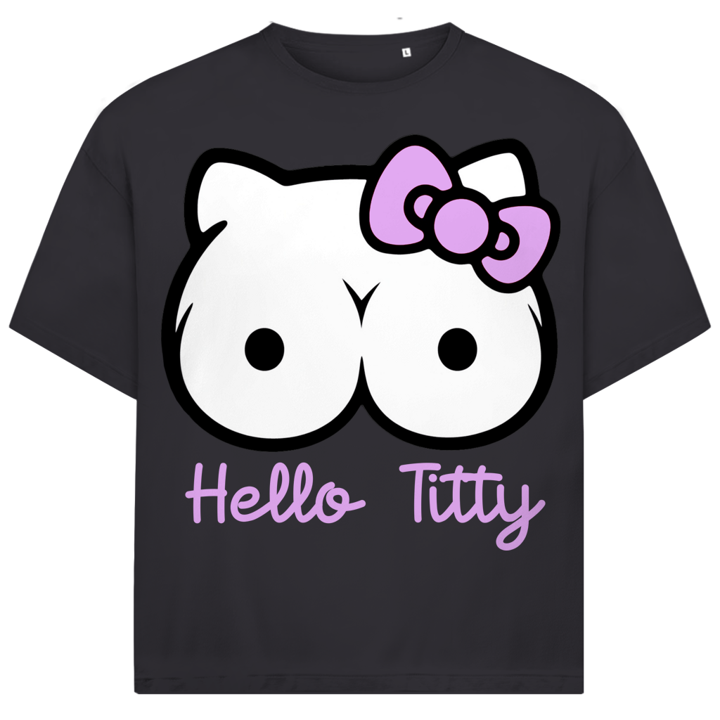 Hello Kitty Titty - Jack and Jones Oversize T-Shirt Asphalt