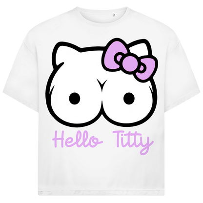 Hello Kitty Titty - Jack and Jones Oversize T-Shirt White