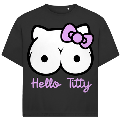Hello Kitty Titty - Jack and Jones Oversize T-Shirt Black