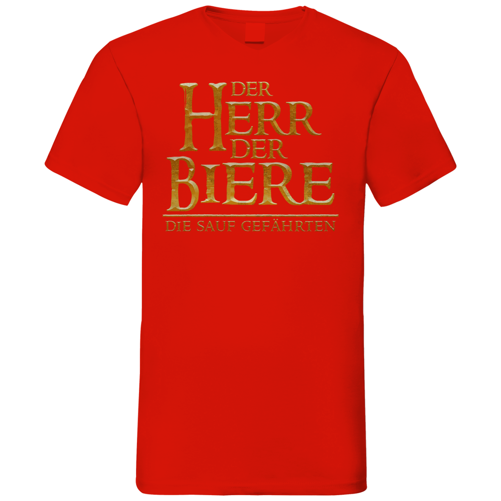 Der Herr der Biere die sauf Gefährten HDR - Herren V-Neck Shirt Red