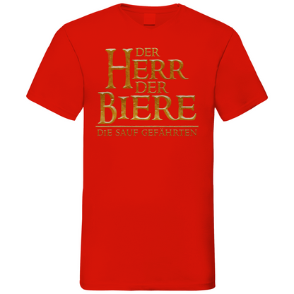 Der Herr der Biere die sauf Gefährten HDR - Herren V-Neck Shirt Red