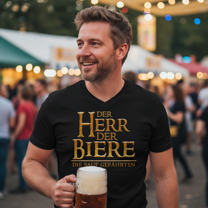 Der Herr der Biere die sauf Gefährten HDR - Herren V-Neck Shirt
