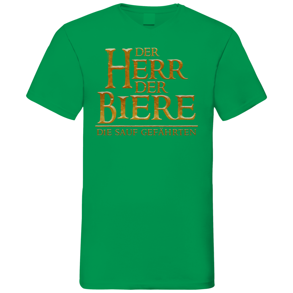 Der Herr der Biere die sauf Gefährten HDR - Herren V-Neck Shirt Kelly Green