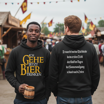 Ich gehe jetzt Bier trinken HDR - Beidseitiger Druck - Unisex Hoodie