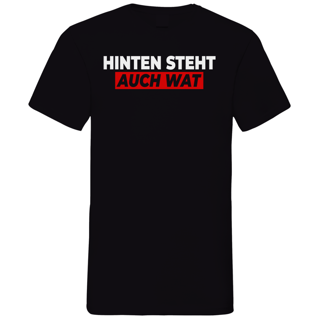 Hinten steht auch wat - Beidseitiger Druck - Herren V-Neck Shirt Black