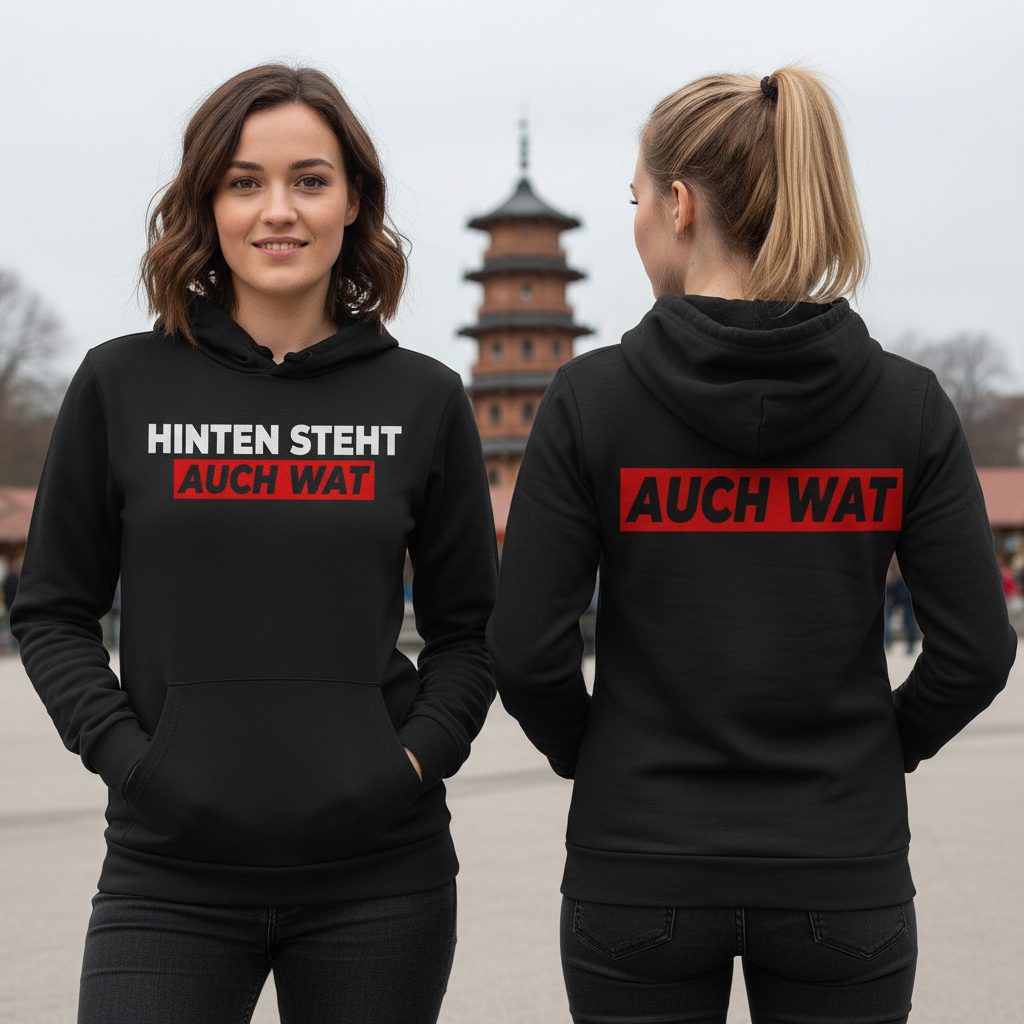 Hinten steht auch wat - Beidseitiger Druck - Damen Hoodie