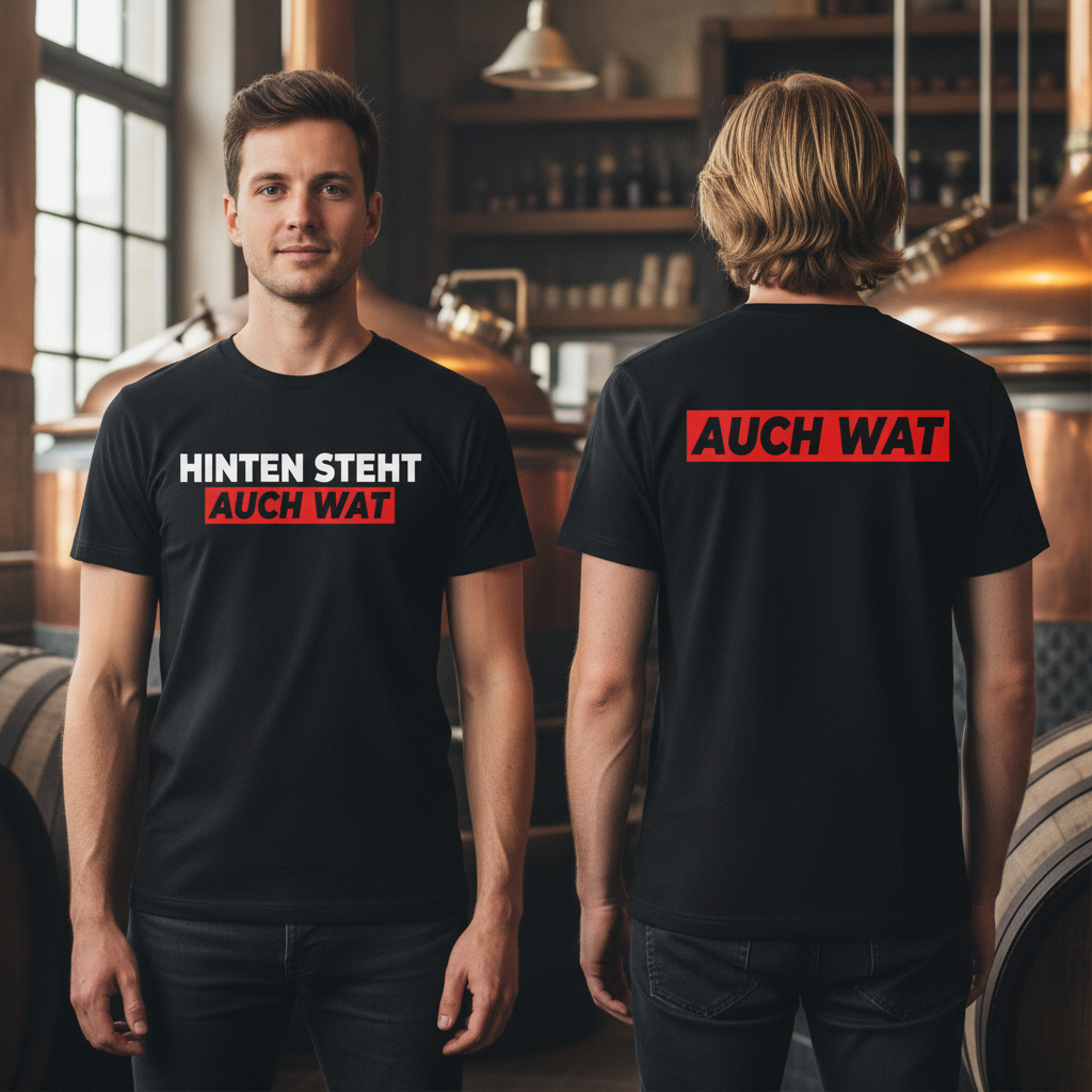 Hinten steht auch wat - Beidseitiger Druck - Herren V-Neck Shirt