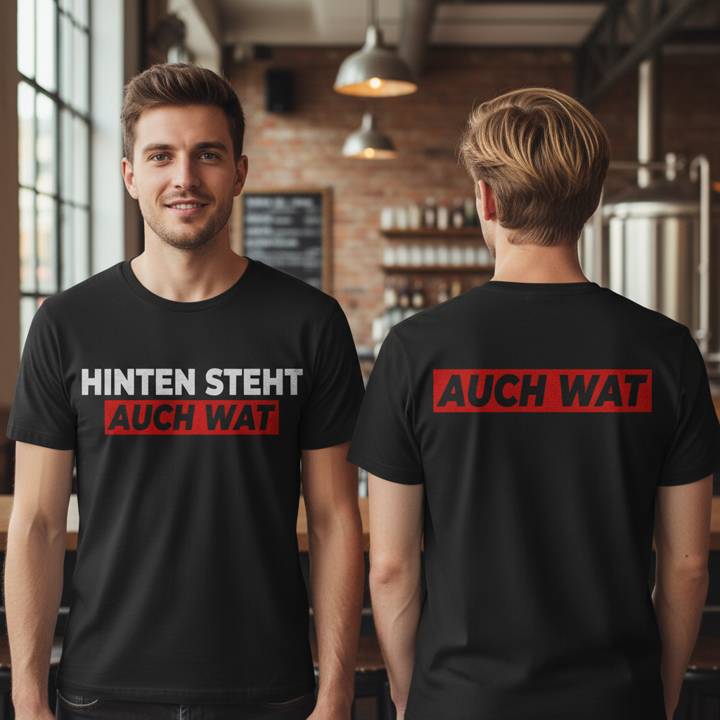 Hinten steht auch wat - Beidseitiger Druck - Herren Shirt