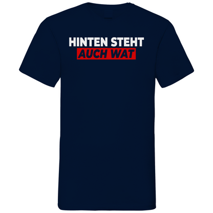 Hinten steht auch wat - Beidseitiger Druck - Herren V-Neck Shirt Navy