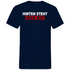 Hinten steht auch wat - Beidseitiger Druck - Herren V-Neck Shirt Navy