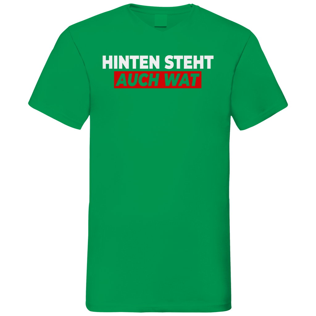Hinten steht auch wat - Beidseitiger Druck - Herren V-Neck Shirt Kelly Green