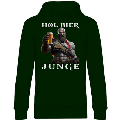 Kratos God of War hol Bier Junge - Unisex Hoodie Forest Green