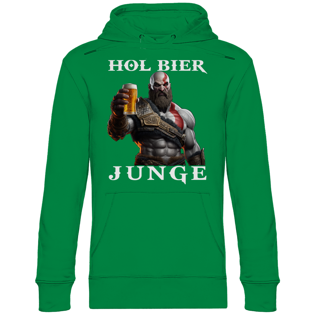 Kratos God of War hol Bier Junge - Unisex Hoodie Kelly Green