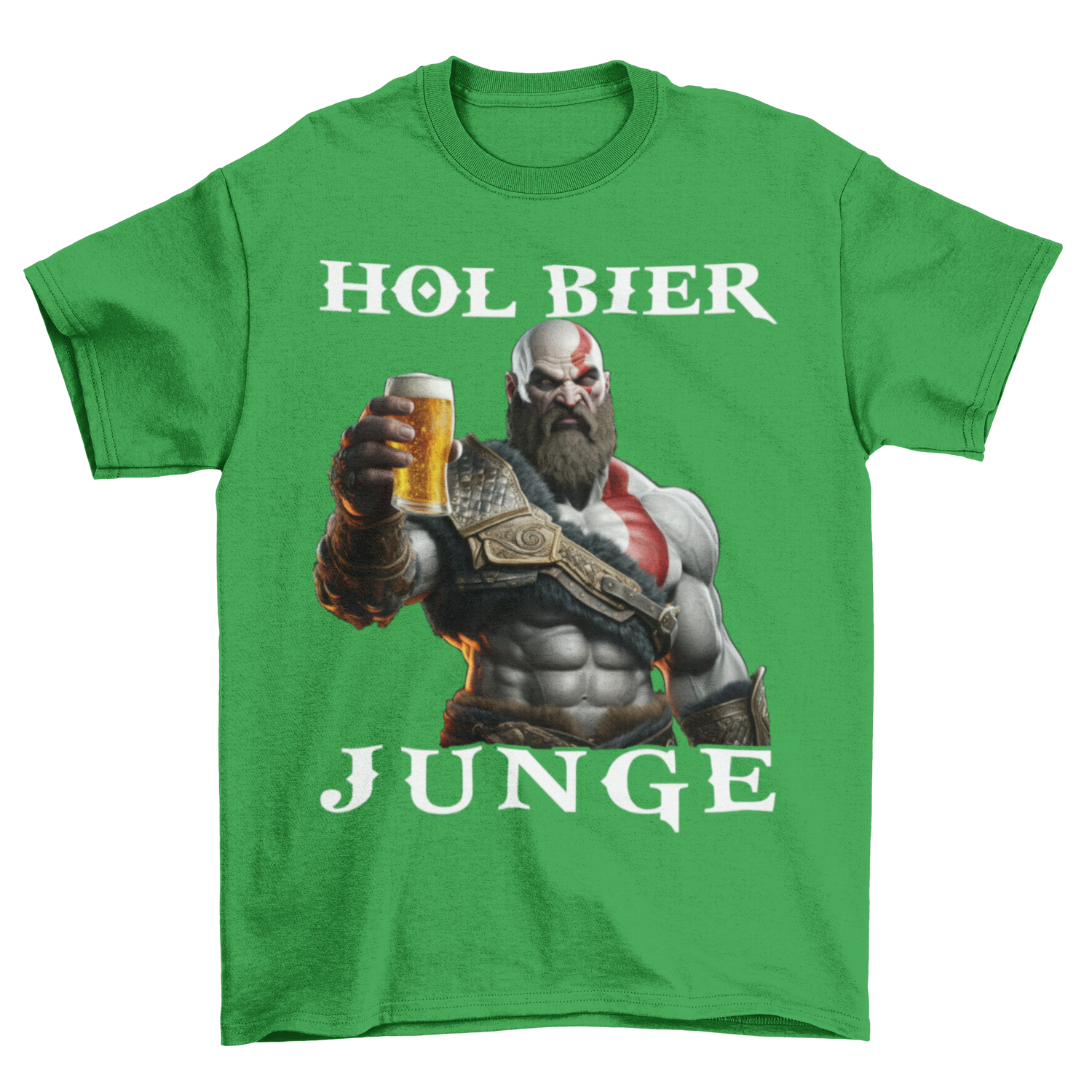 Kratos God of War hol Bier Junge - Herren Shirt Kelly Green