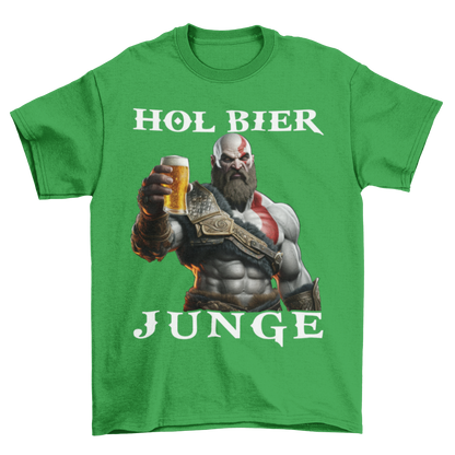 Kratos God of War hol Bier Junge - Herren Shirt Kelly Green