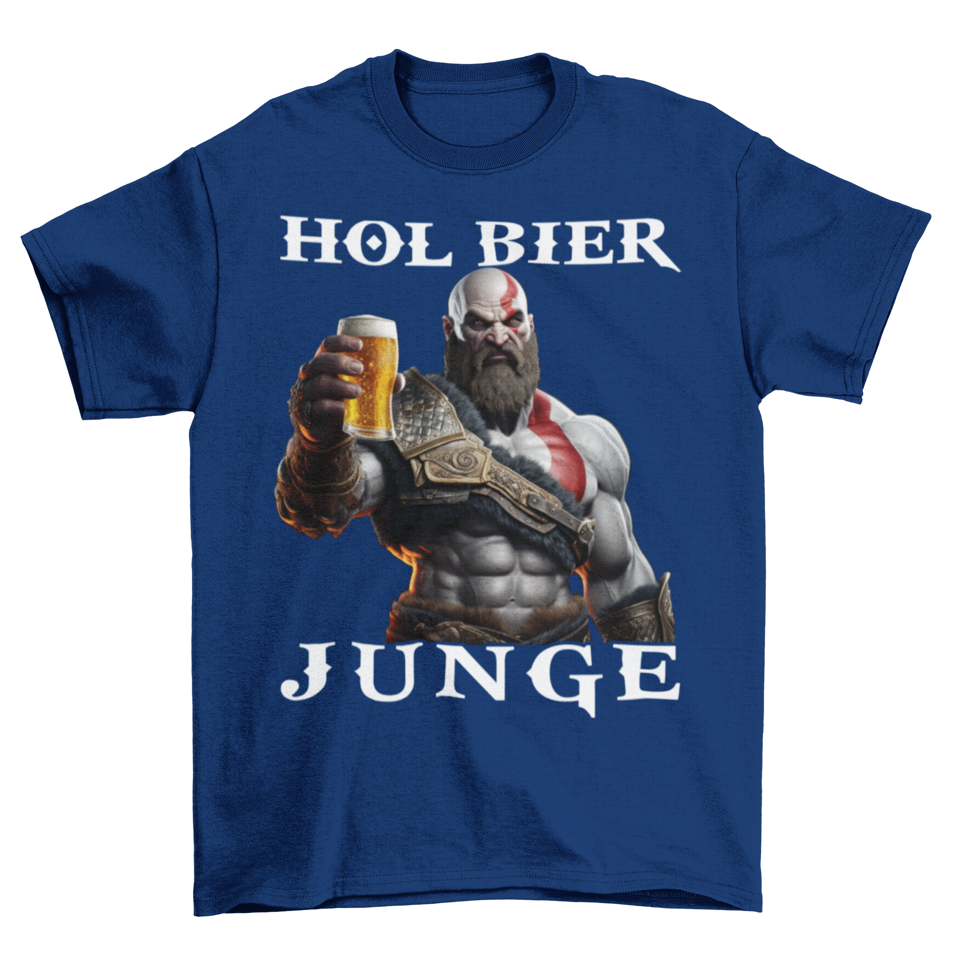 Kratos God of War hol Bier Junge - Herren Shirt Navy