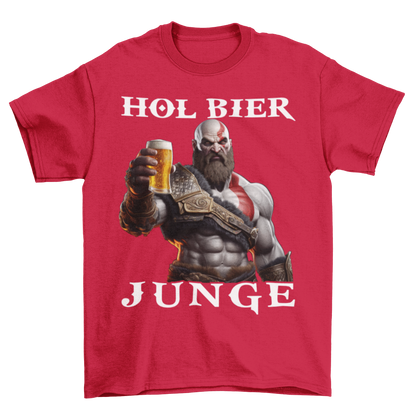 Kratos God of War hol Bier Junge - Herren Shirt Red