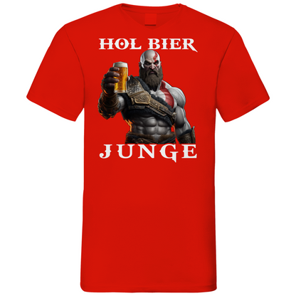 Kratos God of War hol Bier Junge - Herren V-Neck Shirt Red