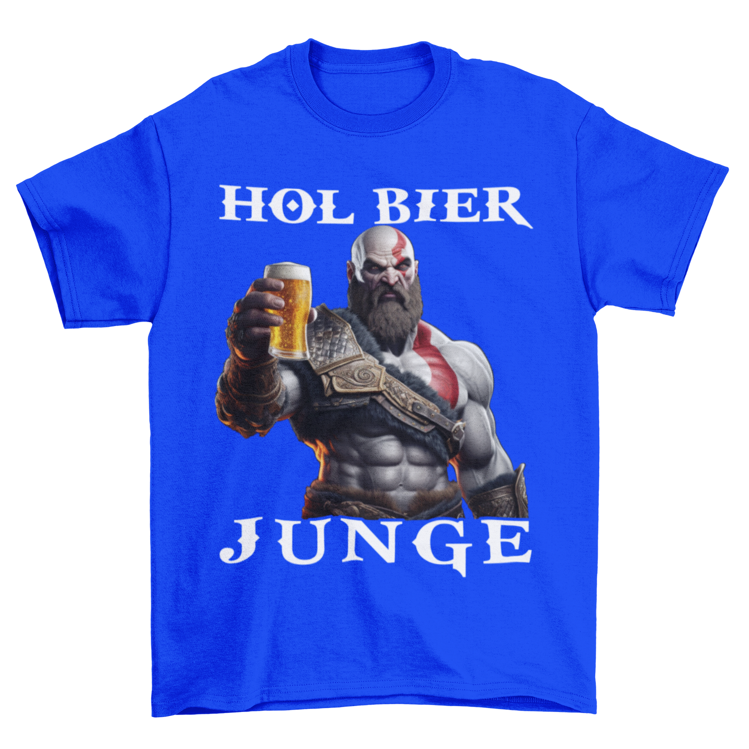 Kratos God of War hol Bier Junge - Herren Shirt Royal Blue