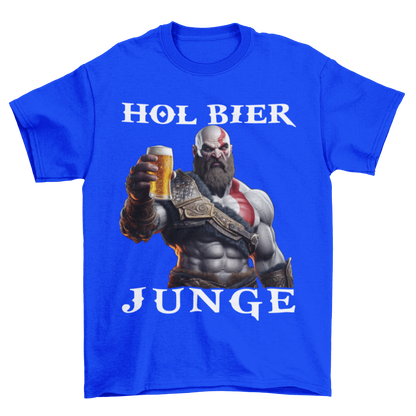 Kratos God of War hol Bier Junge - Herren Shirt Royal Blue