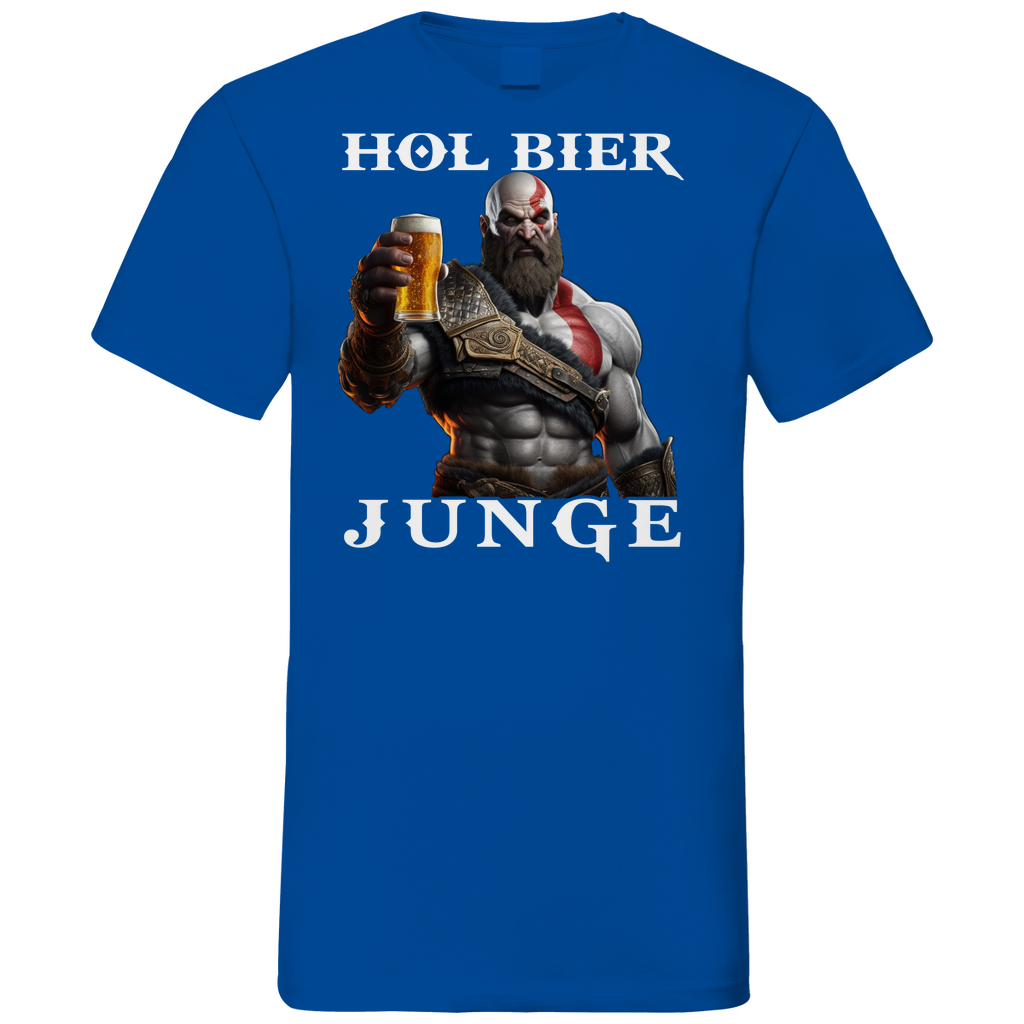 Kratos God of War hol Bier Junge - Herren V-Neck Shirt Royal Blue
