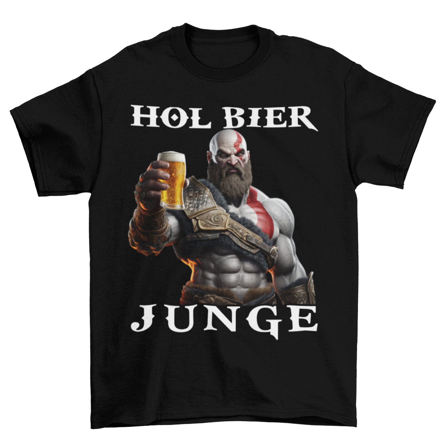Kratos God of War hol Bier Junge - Herren Shirt Black