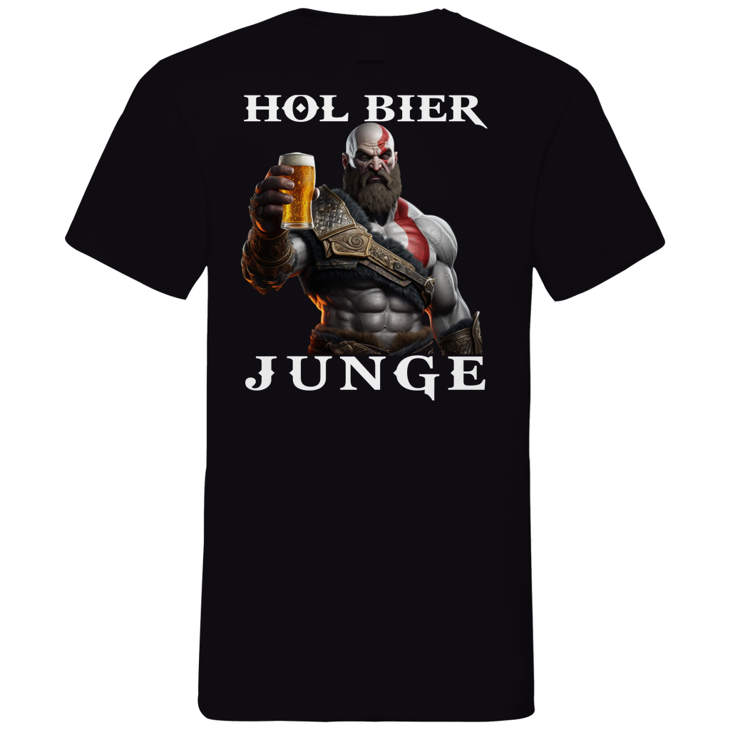 Kratos God of War hol Bier Junge - Herren V-Neck Shirt Black