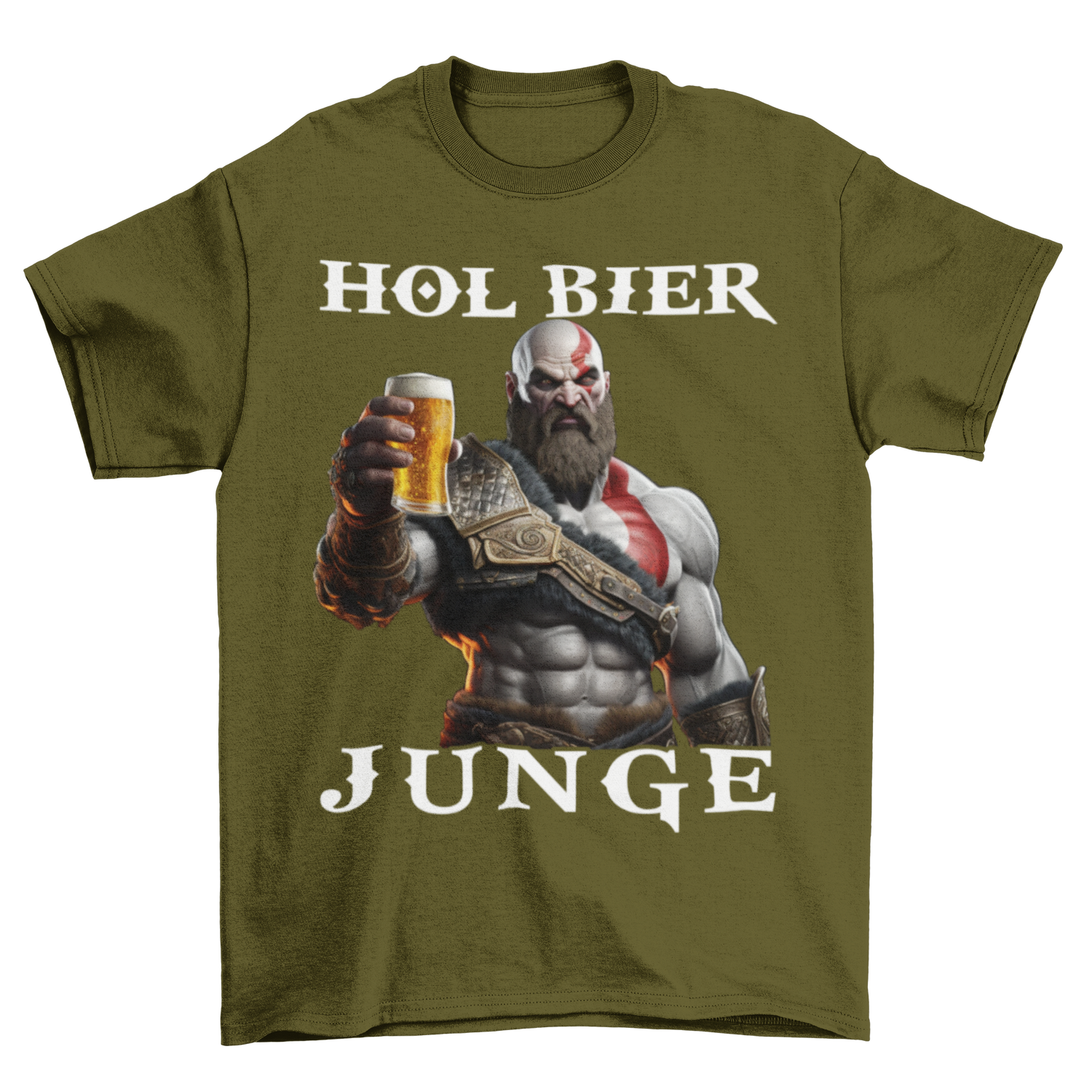 Kratos God of War hol Bier Junge - Herren Shirt Urban Khaki